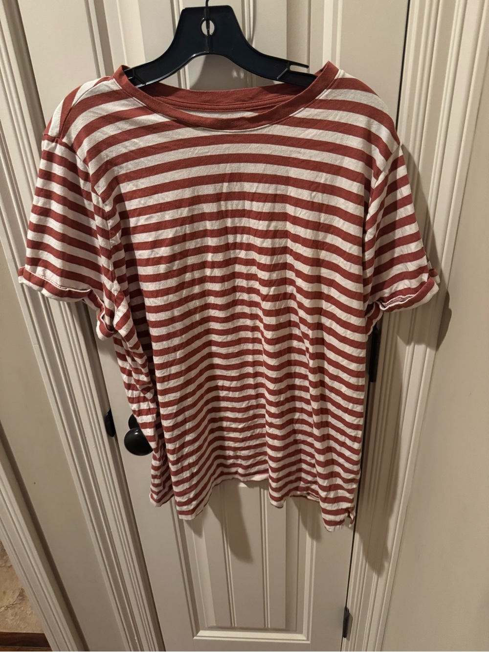 Ava & Viv Rust and White Striped Tee